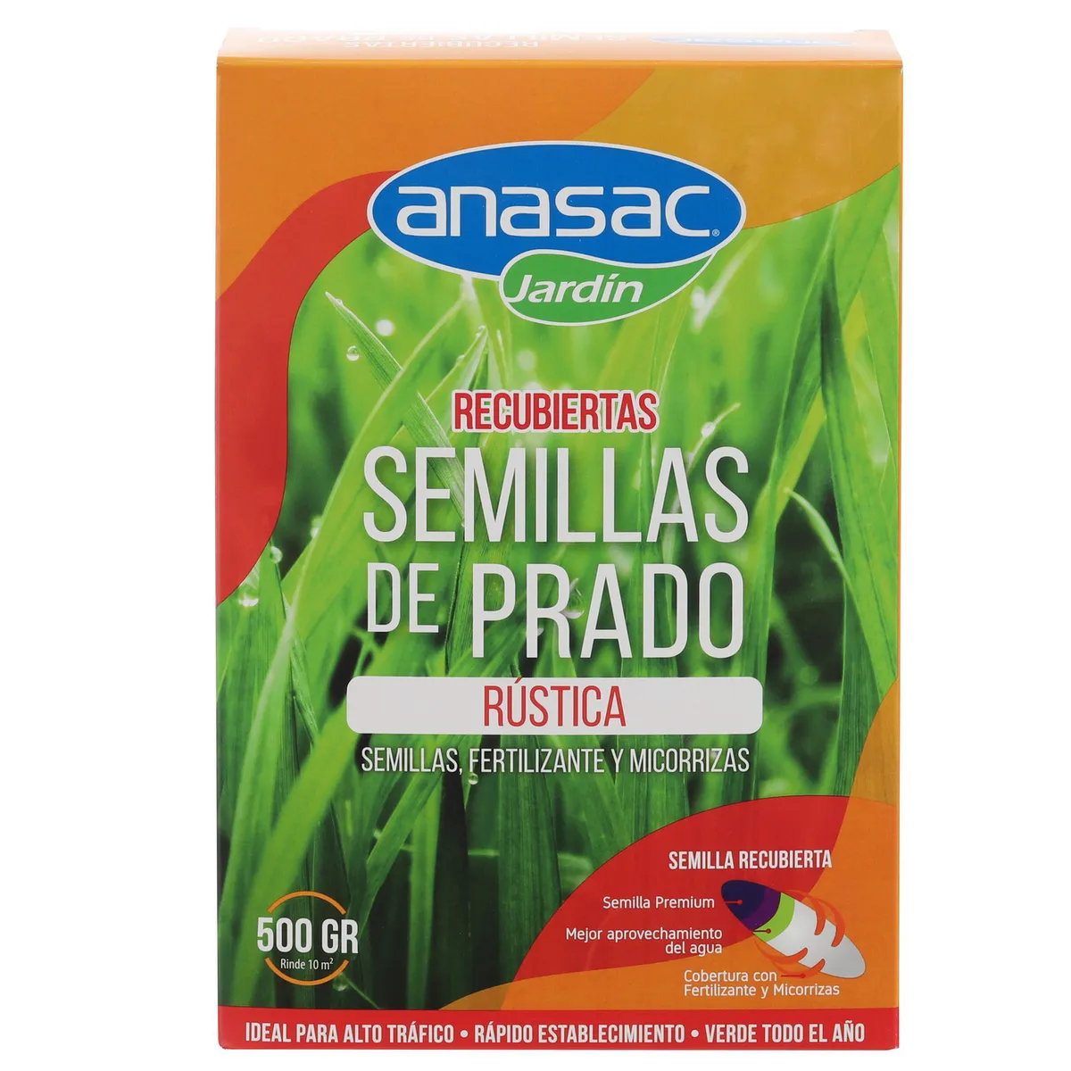 ANASAC - Semilla de Pasto Mezcla Rústica Peletizada 0.5 kg Caja