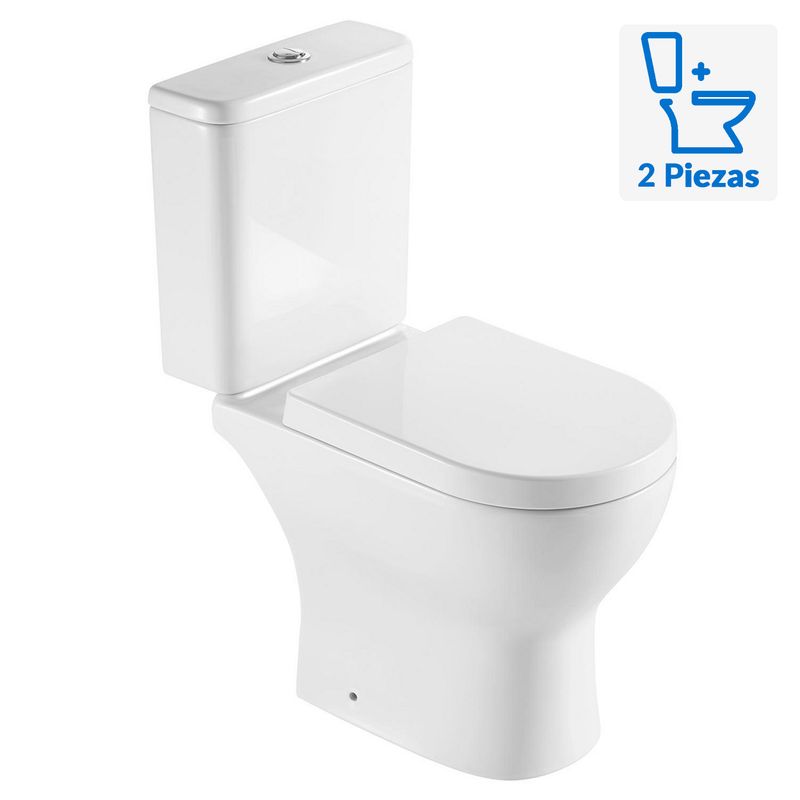 KLIPEN - Wc Two piece a Piso 26,5 cm 6.3 Litros Atenas Ada Blanco