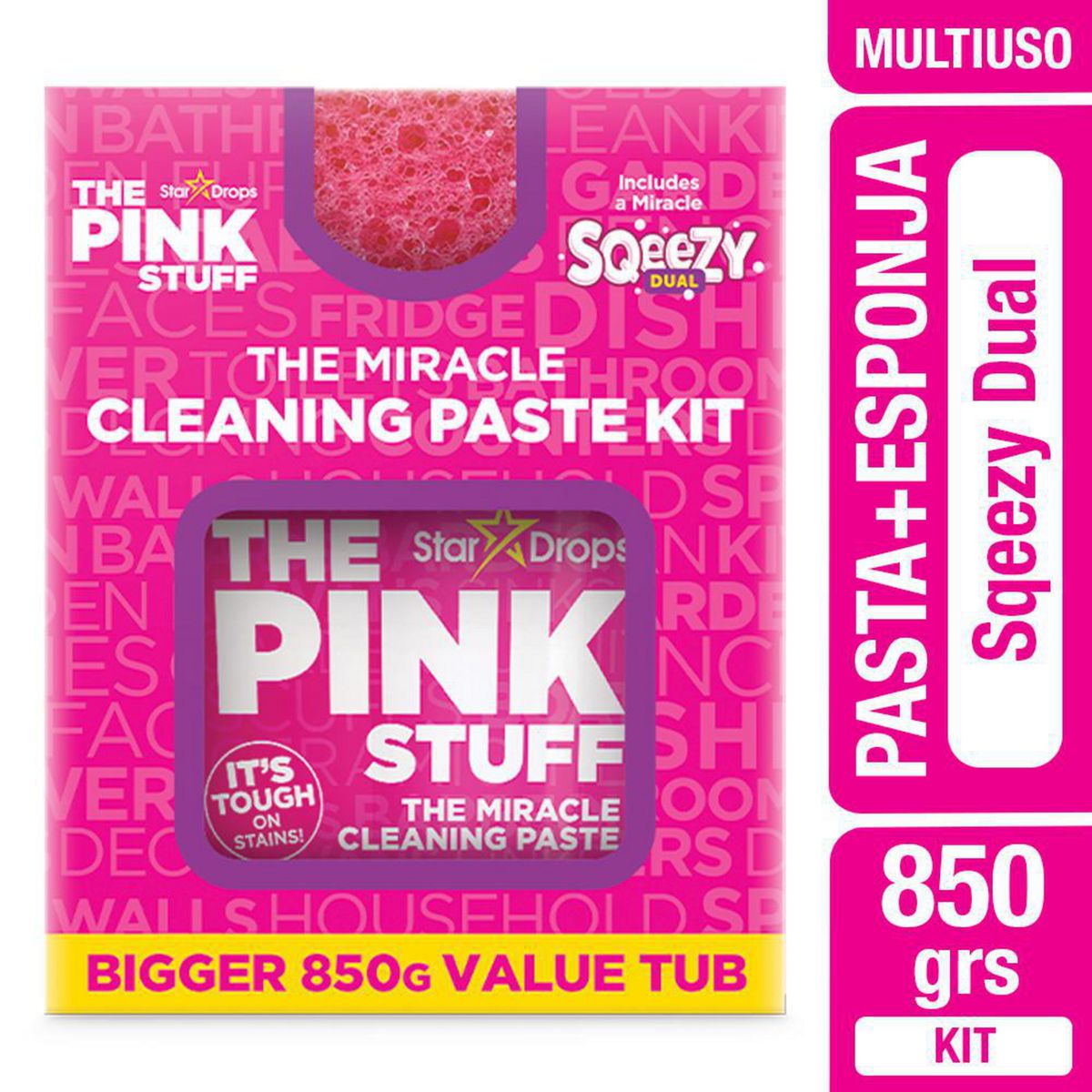 THE PINK STUFF - Kit Limpieza The Pink Stuff Pasta Multiusos con Esponja Dual