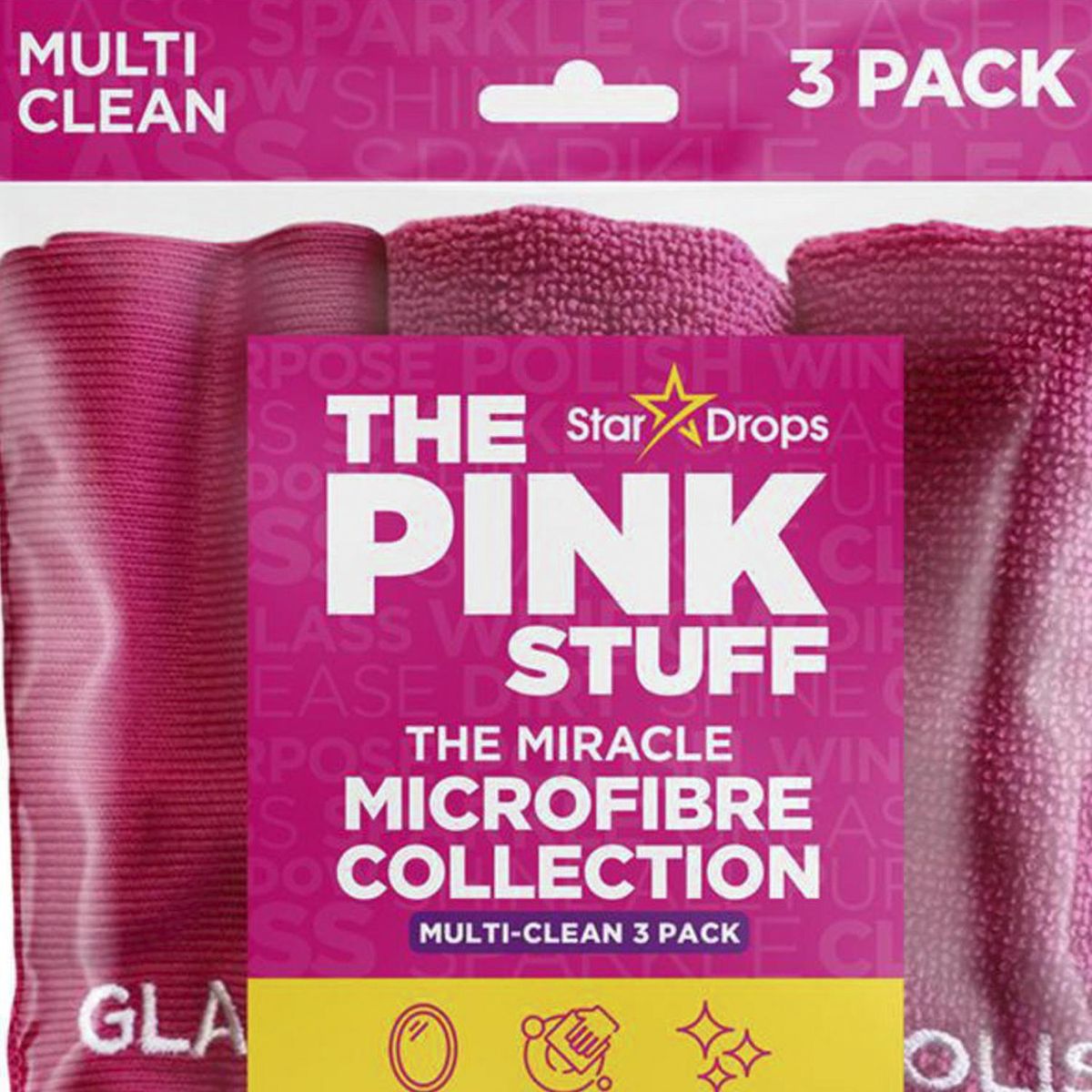 THE PINK STUFF - Pack de 3 Paños The Pink Stuff para Limpieza