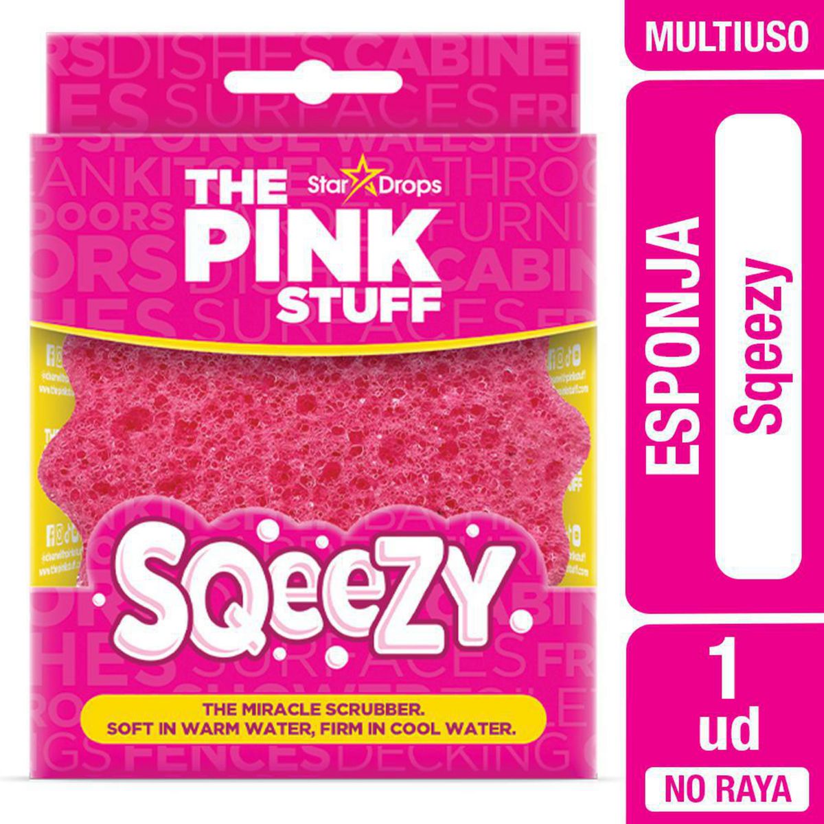 THE PINK STUFF - Esponja Limpieza The Pink Stuff Squeezy Multiuso Cocina Baño