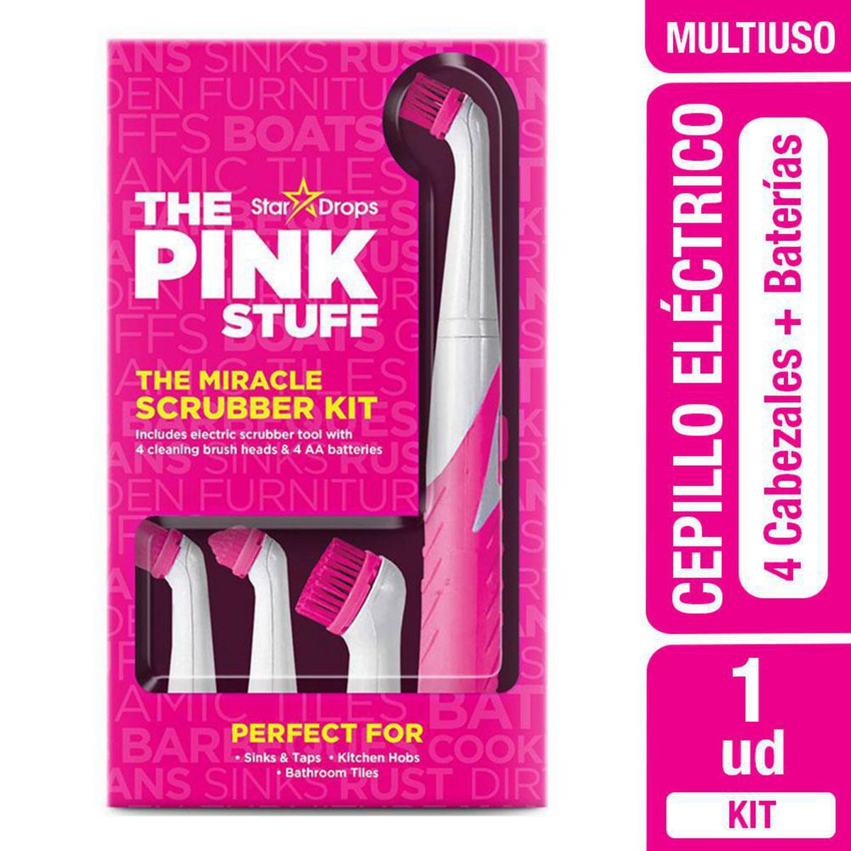 THE PINK STUFF - Kit Cepillo Eléctrico The Pink Stuff para Limpieza Multiusos