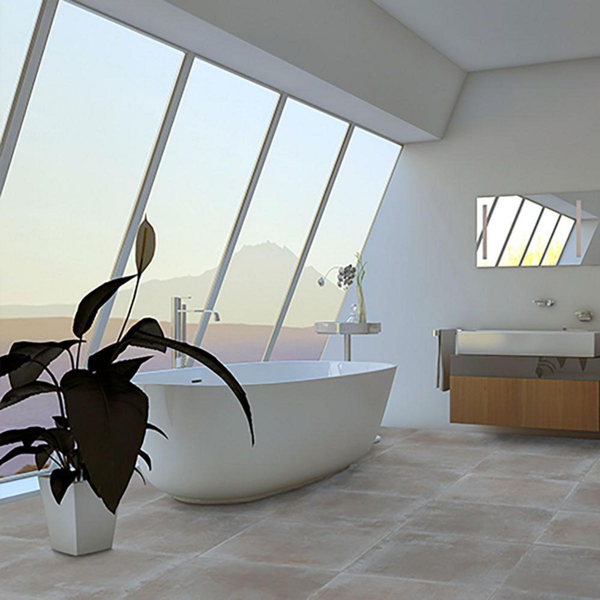 STRETTO - Gres Porcelánico 60x60 cm CEMENTARE Dark grey 1.44 m2