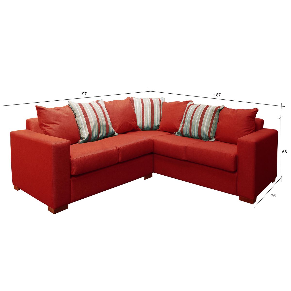 DKORA - Sofá Seccional 4 Cuerpos Blake 187x68x76 cm