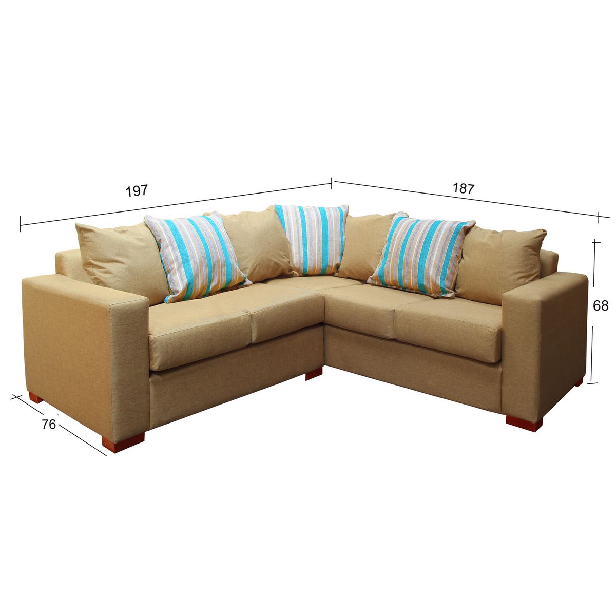 DKORA - Sofá Seccional 4 Cuerpos Blake 187x68x76 cm