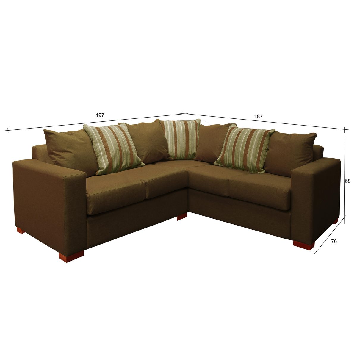 DKORA - Sofá Seccional 4 Cuerpos Blake 187x68x76 cm