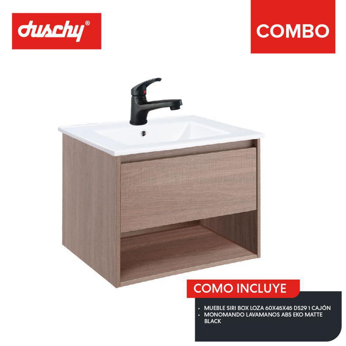 DUSCHY - Mueble Baño Siri Box Café 45x45x60 cm