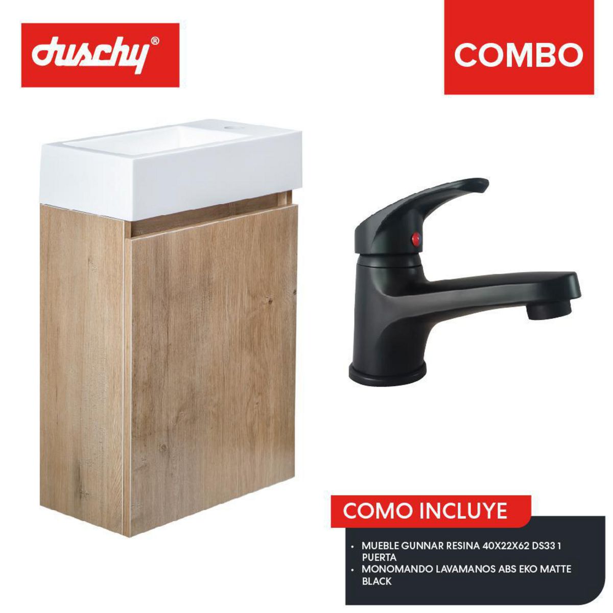 DUSCHY - Mueble Baño Gunnar Nogal 60x45x45 cm