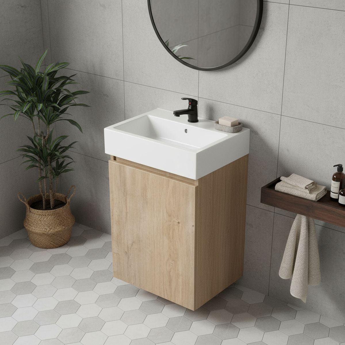 DUSCHY - Mueble Baño Gunnar Nogal 60x45x45 cm