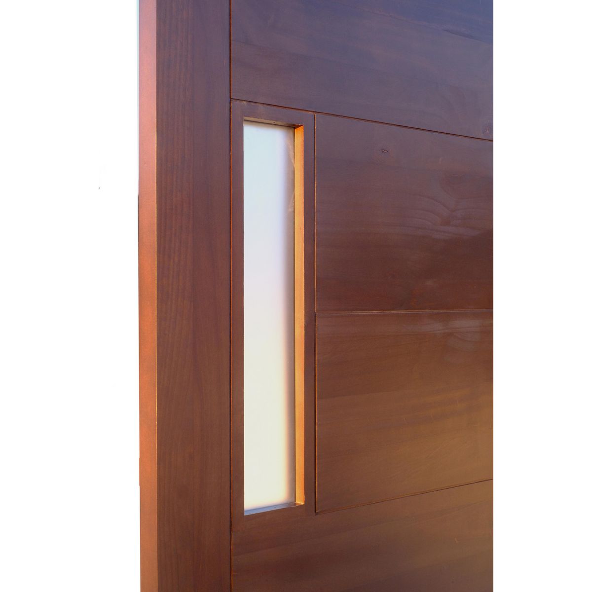 GLOVER - Puerta Exterior Madera Pino Radiata Murano Café Claro