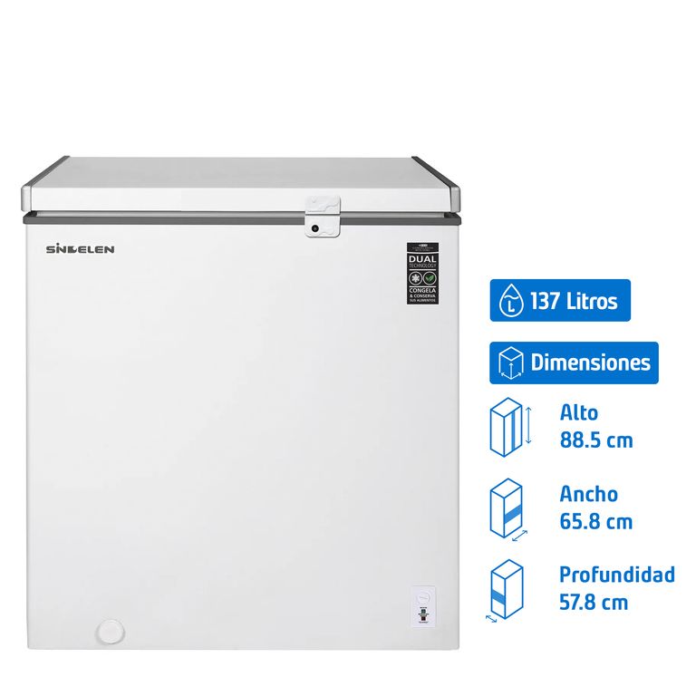 SINDELEN - Freezer Horizontal 192 Litros Blanco Sfh-201bl | Ofertitas