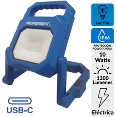 MEGABRIGHT - Reflector Recargable 10 W IP66 1200 lm Luz Fría