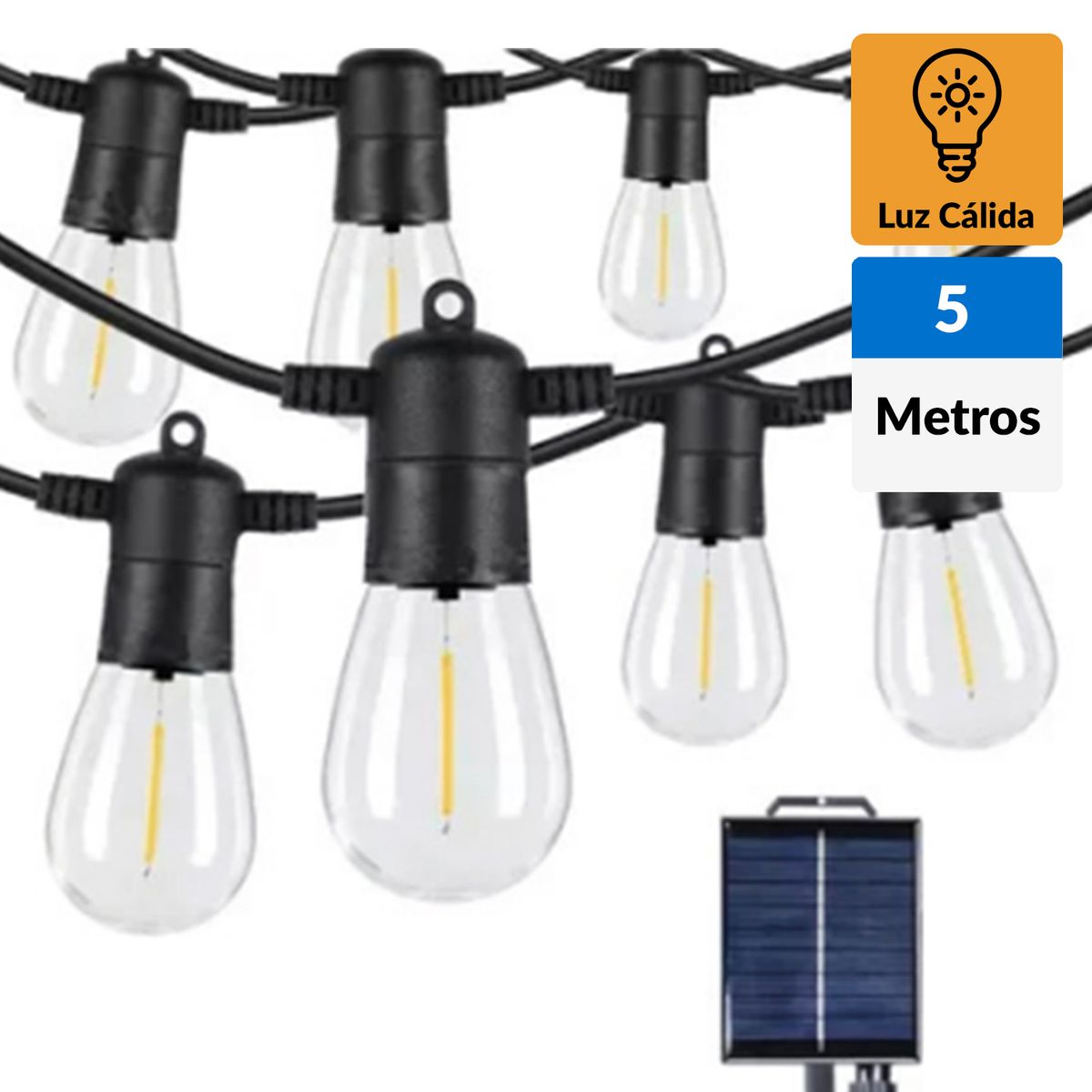 MEGABRIGHT - Guirnalda Solar 5 m Vintage