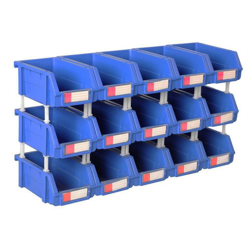 AUTORODEC - Cajas Organizadoras x 15 Unidades 10x7,5x16 cm Azul
