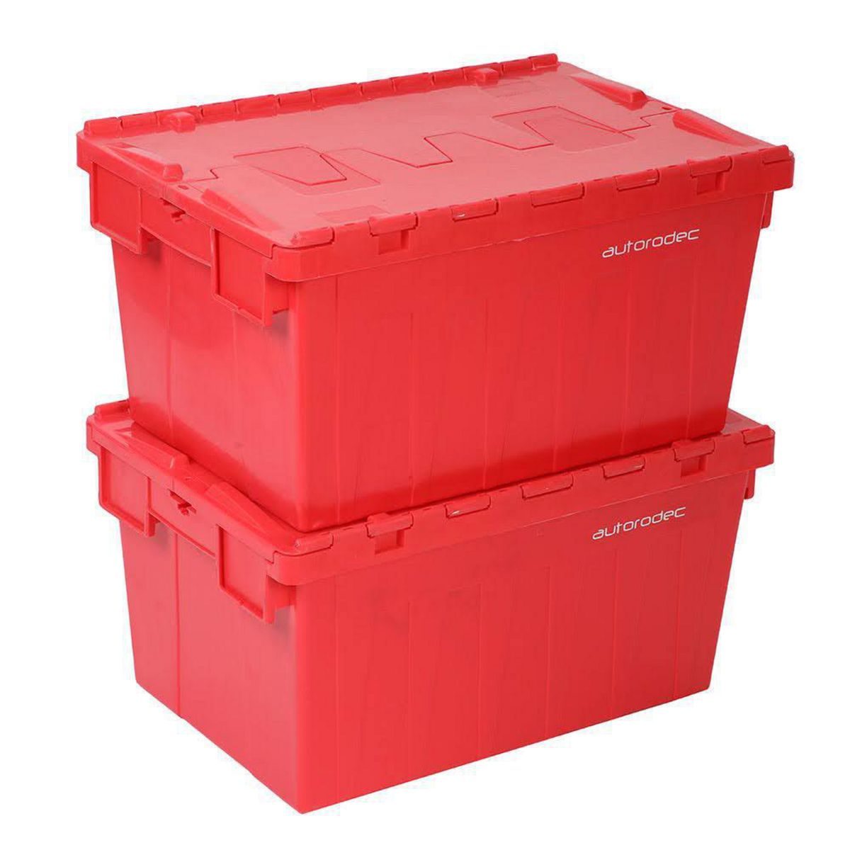 AUTORODEC - Pack de 2 Cajas Logísticas Abisagradas 60x31.5x40 cm 56 l Rojo