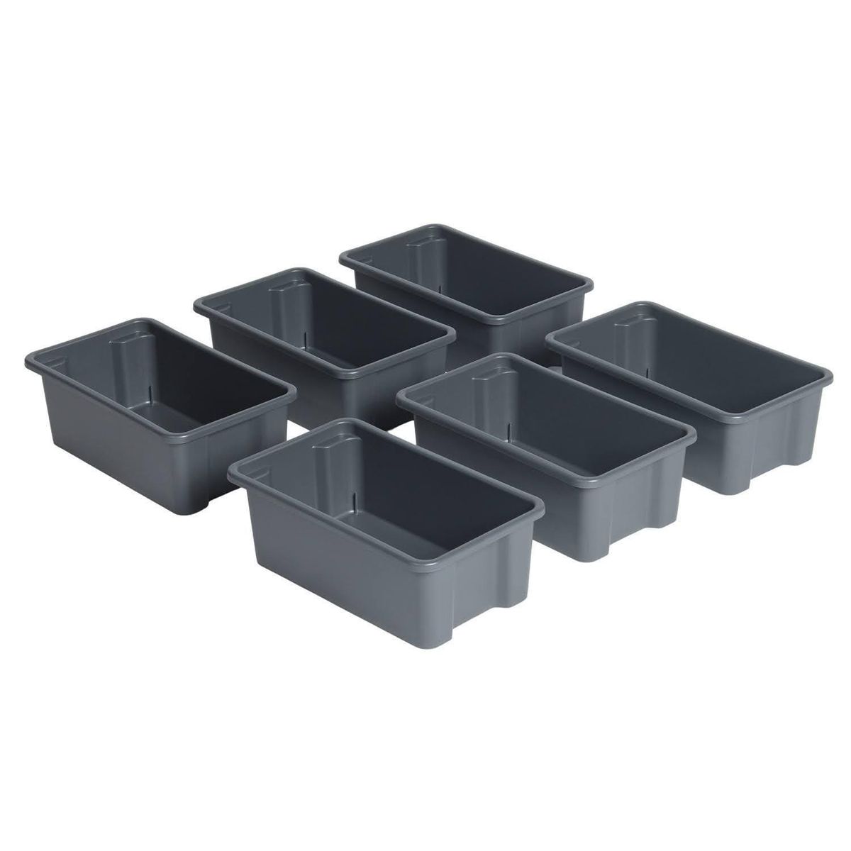 AUTORODEC - Pack de 6 cajas 24x14x39 cm 9 l Grafito