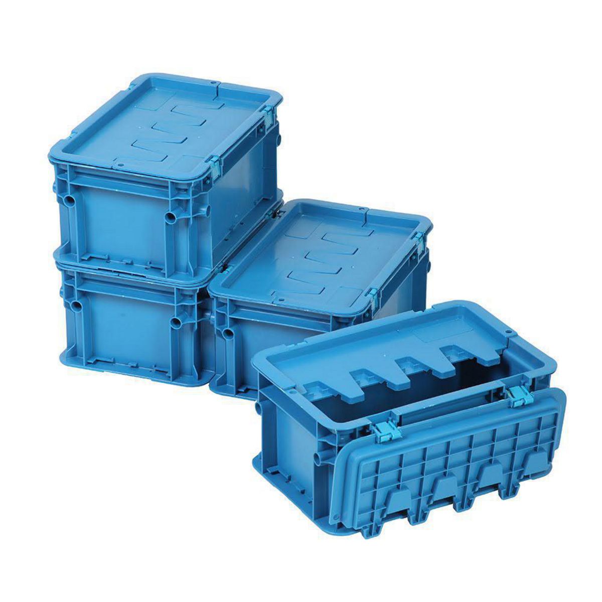 AUTORODEC - Pack 4 Cajas Modulares 30x15x20 cm 50 l Azul