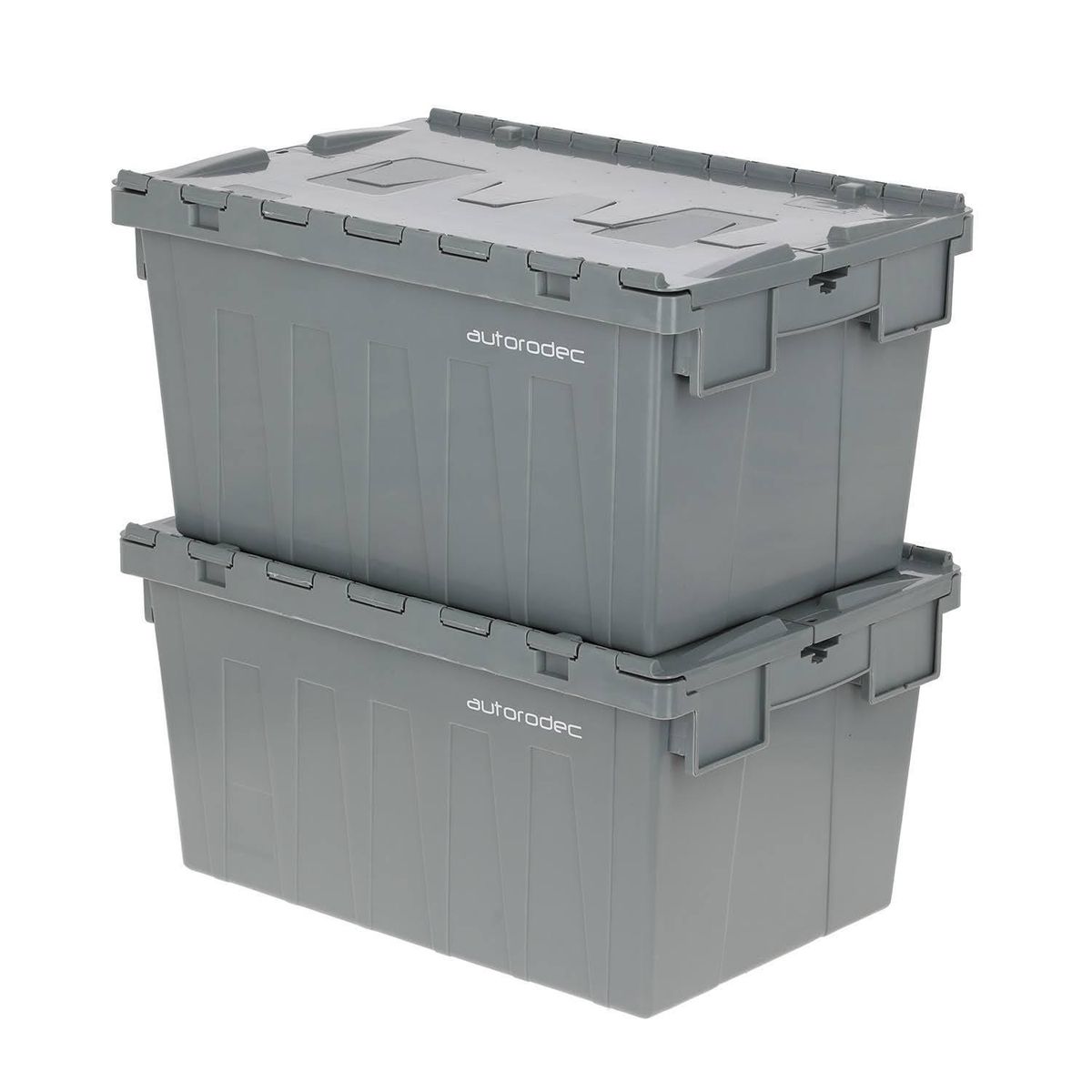 AUTORODEC - Pack de 2 Cajas Logísticas Abisagradas 60x31.5x40 cm 56 l Gris