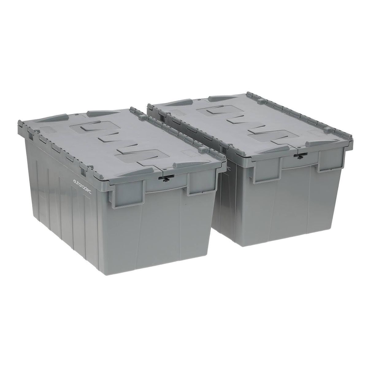AUTORODEC - Pack de 2 Cajas Logísticas Abisagradas 60x31.5x40 cm 56 l Gris