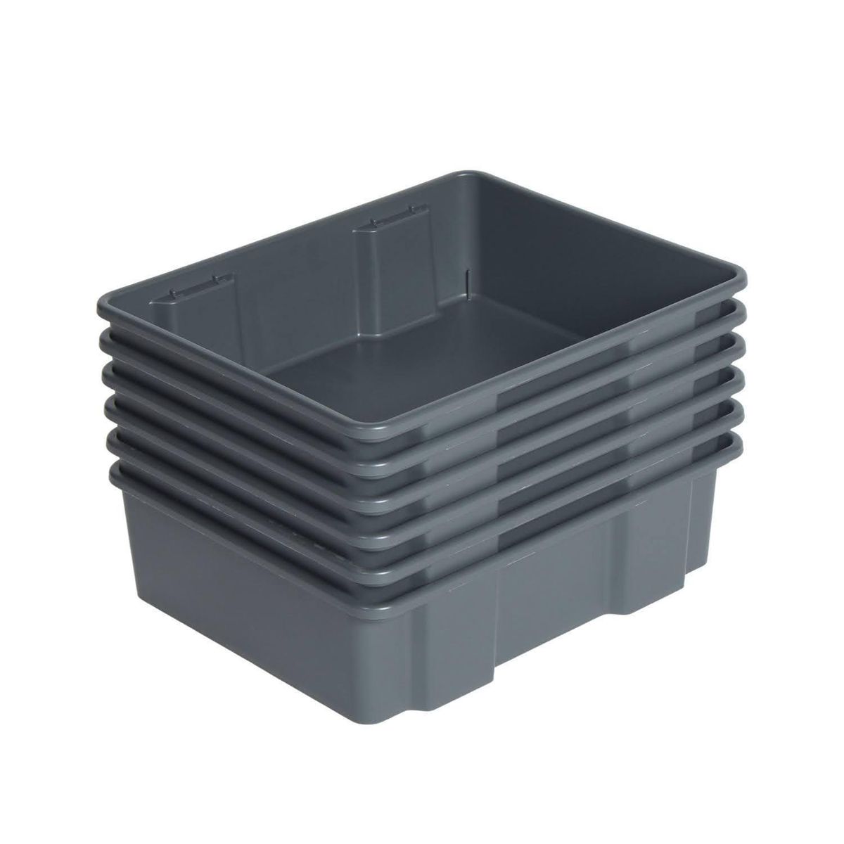 AUTORODEC - Pack de 6 cajas 39x14x48 cm 20 l Grafito