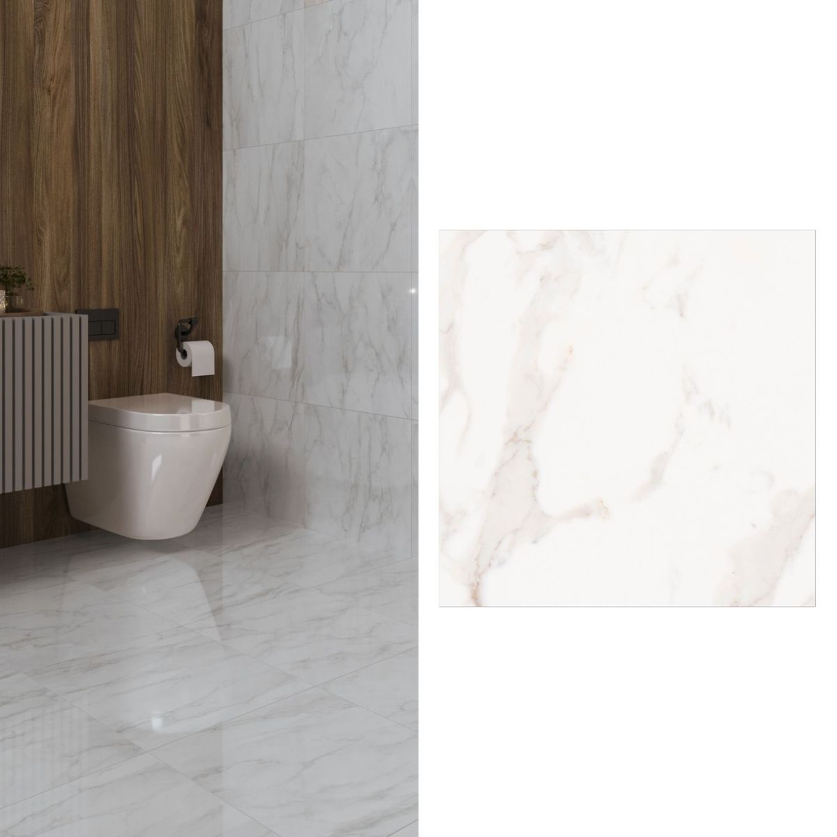 ANGELGRES - Cerámica 60x60 cm Calacata Blanco 2.52 m2