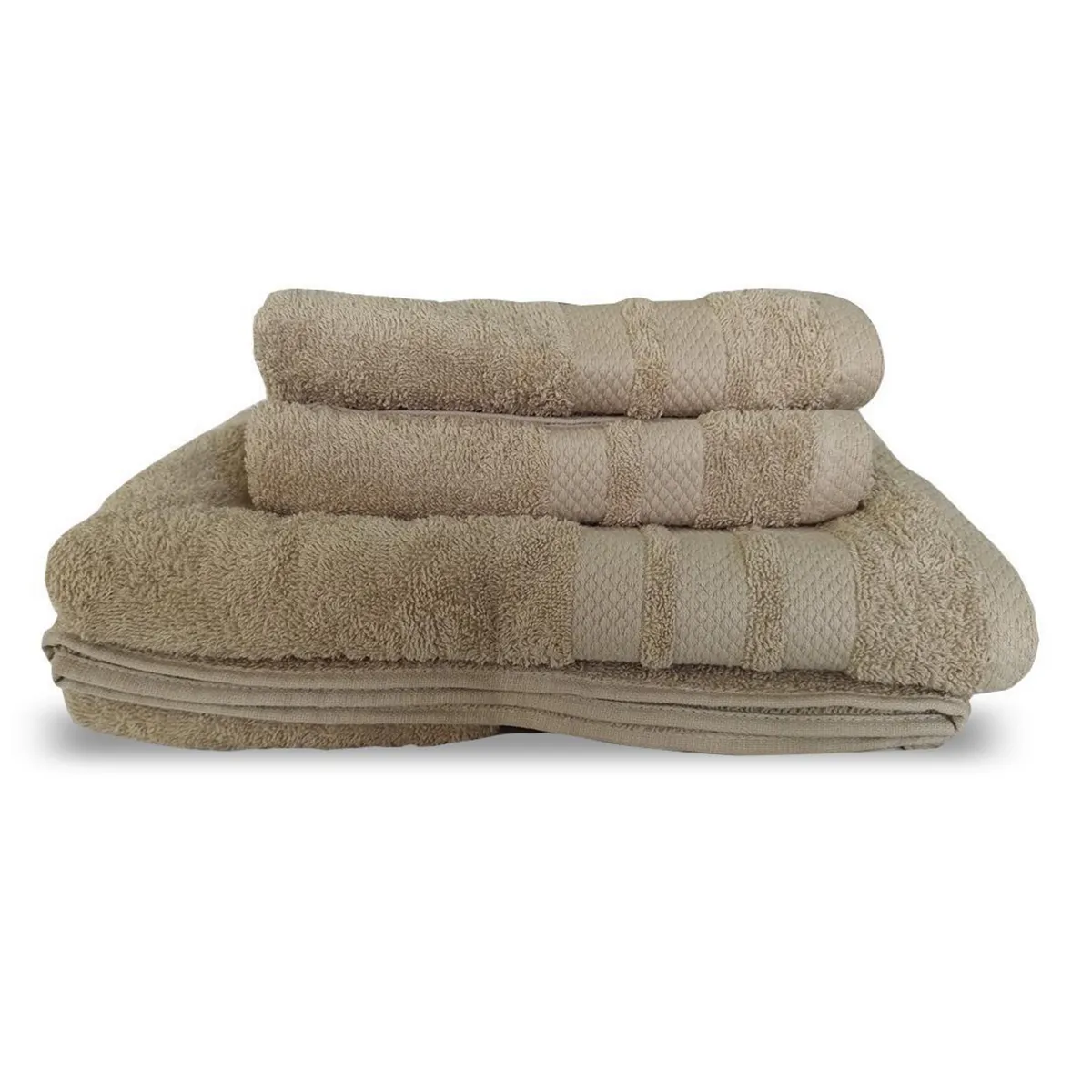 ILLUSIONS - Set de Toallas 450 gr Algodón 70x130 cm Beige