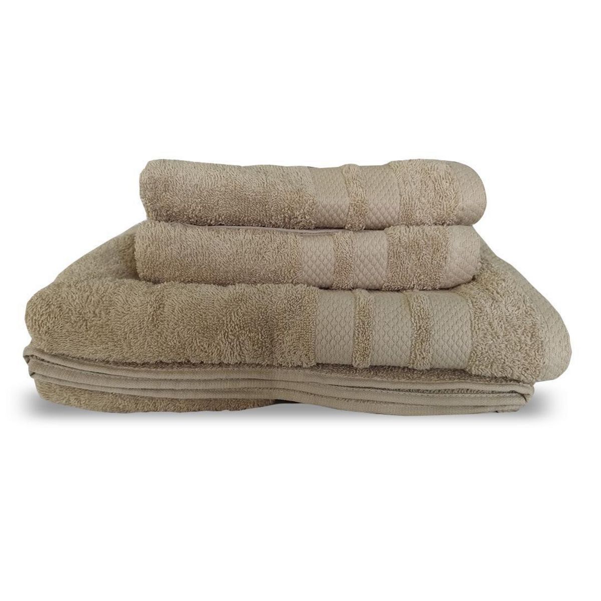 ILLUSIONS - Set de Toallas 450 gr Algodón 70x130 cm Beige