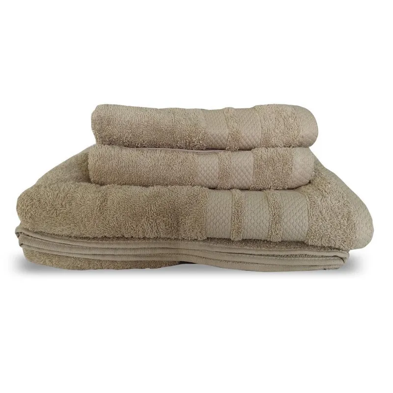 ILLUSIONS - Set de Toallas Illusion 450 gr Algodón 70x130 cm Beige