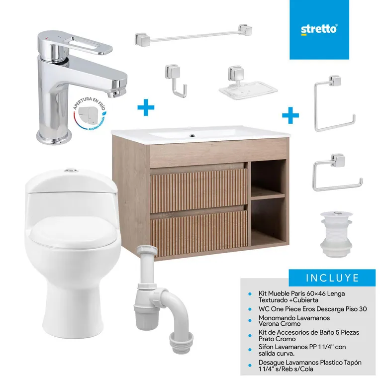 Sala de Baño 30,5 cm 4.8 l Paris 60 Lenga Texturado