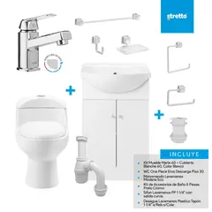 STRETTO - Sala de Baño 30,5 cm 4.8 l Marie 60 Blanco
