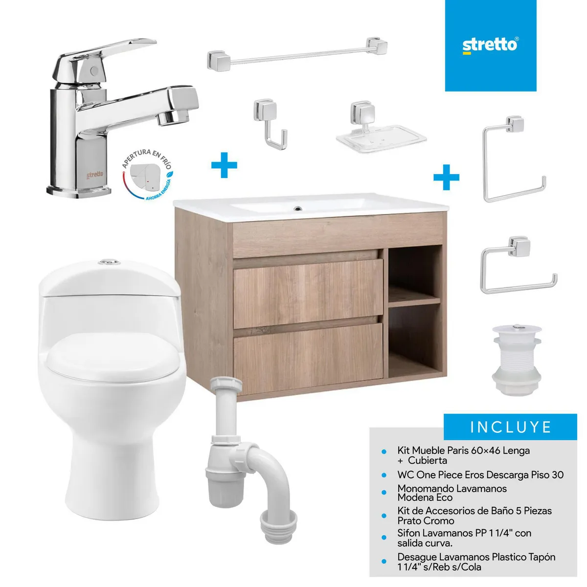 STRETTO - Sala de Baño 30,5 cm 4.8 l Paris 60 Lenga