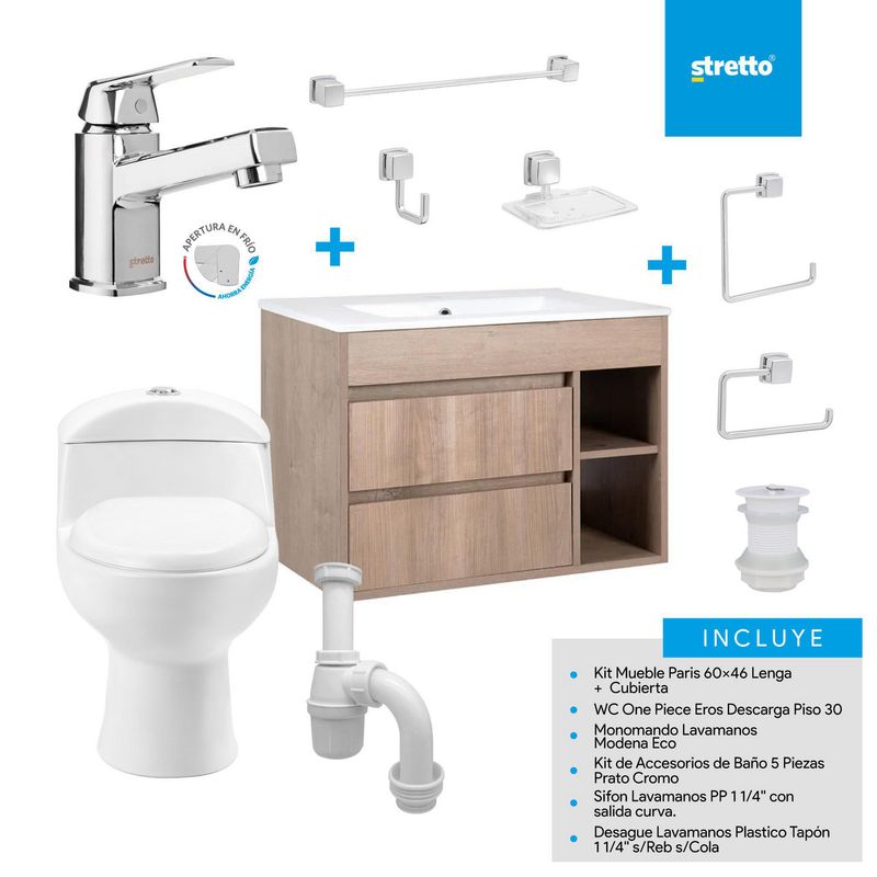 STRETTO - Sala de Baño 30,5 cm 4.8 l Paris  60 Lenga