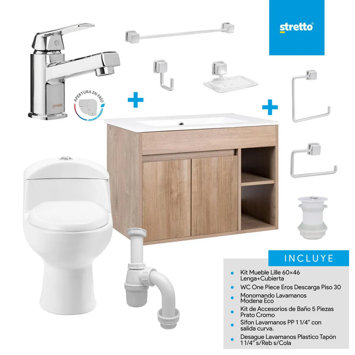 STRETTO - Sala de Baño 30,5 cm 4.8 l Lille 60 Lenga