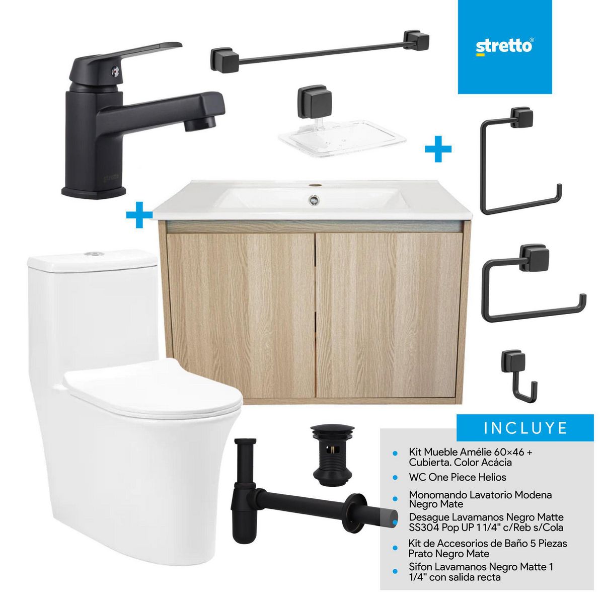 STRETTO - Sala de Baño 30,5 cm 4.8 l Amelie 60