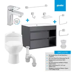 STRETTO - Sala de Baño 30,5 cm 4.8 l Paris 70 Dark Grey