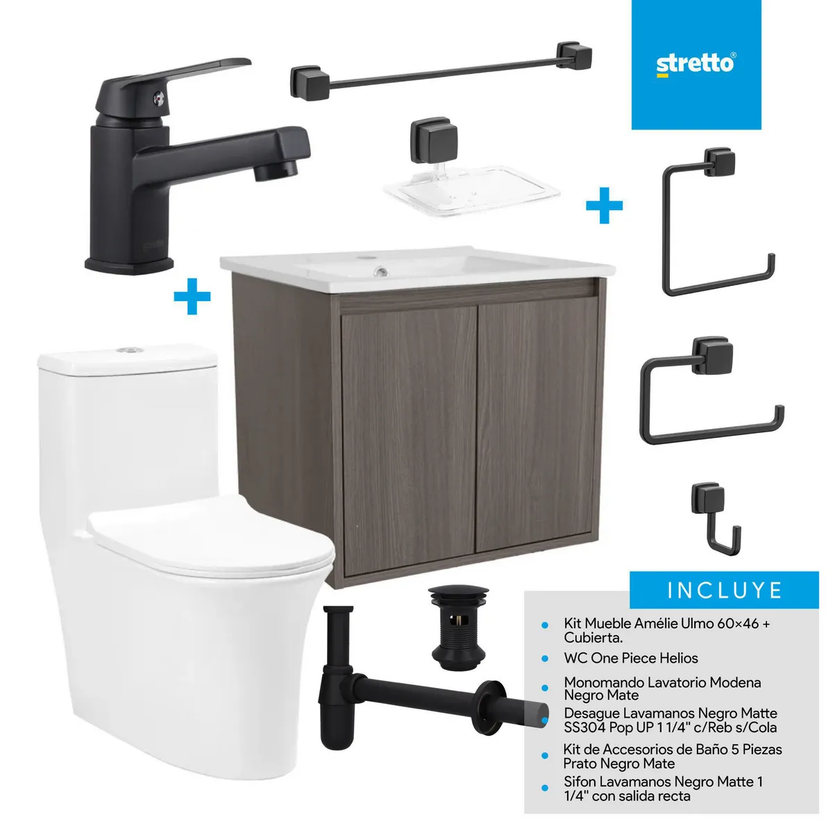 STRETTO - Sala de Baño 30,5 cm 4.8 l Amelie 60 Ulmo
