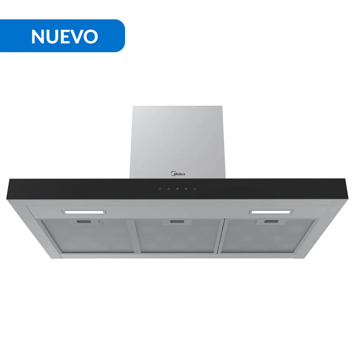 MIDEA - Campana Convencional 90 cm Silver MH90M77ET23MB-CL