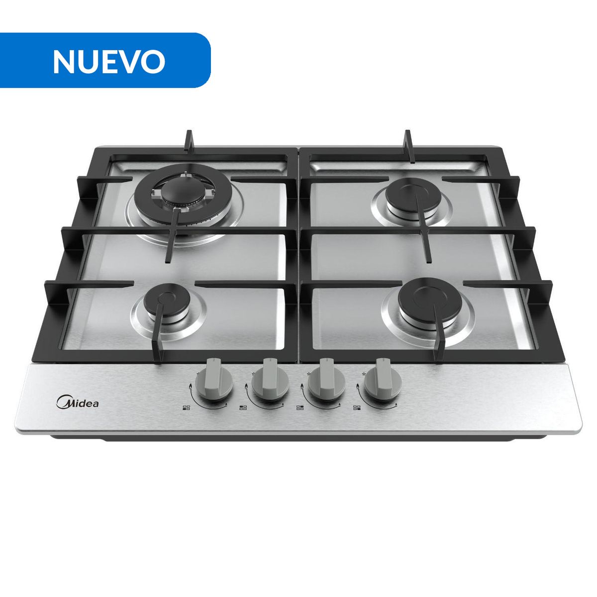 MIDEA - Encimera Gas 4 Platos Grey MG60SK005