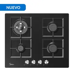MIDEA - Encimera Gas 4 Platos Negro MG60GK007