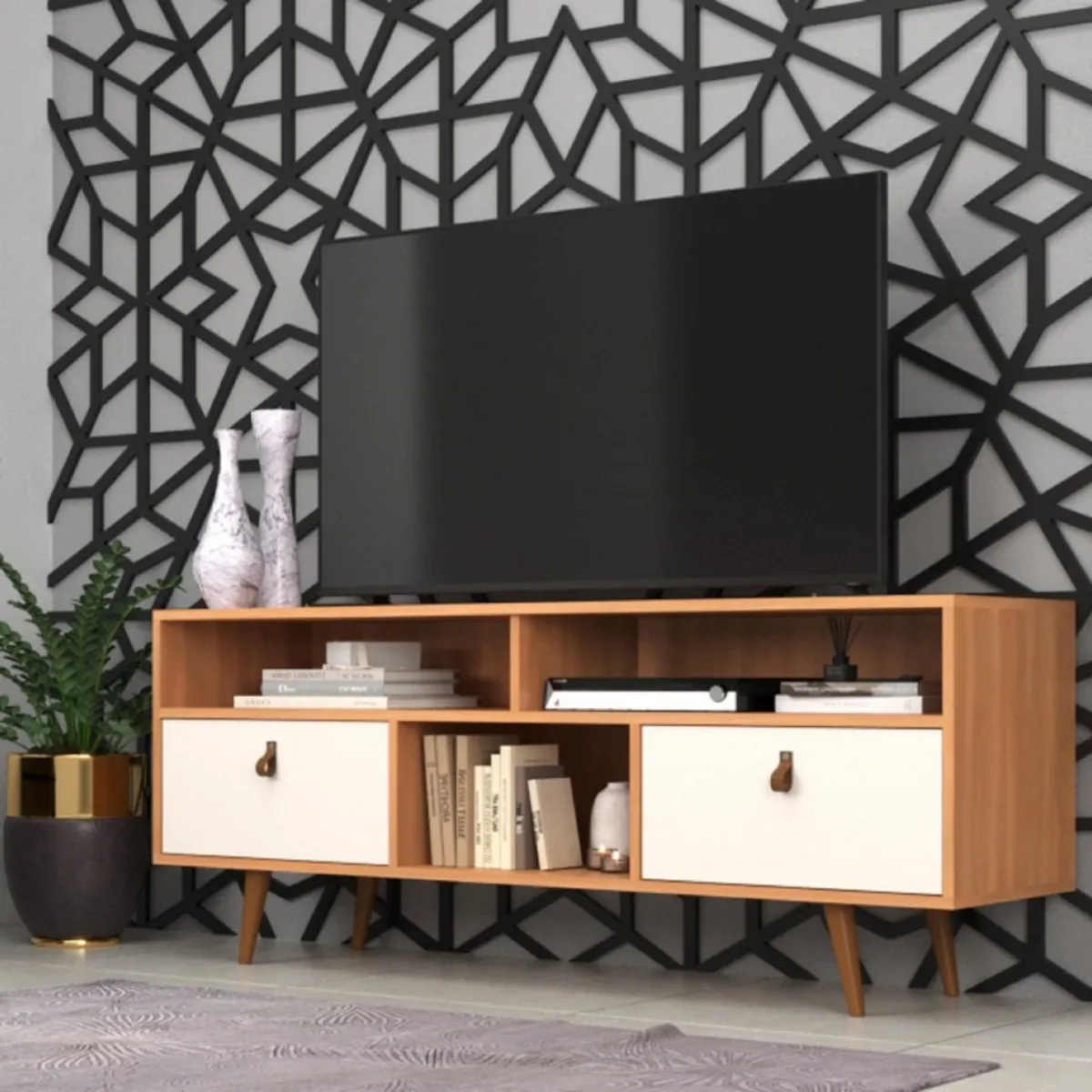 MOBILFRANK - Rack TV 55 " 785CB Café 136x54x36 cm