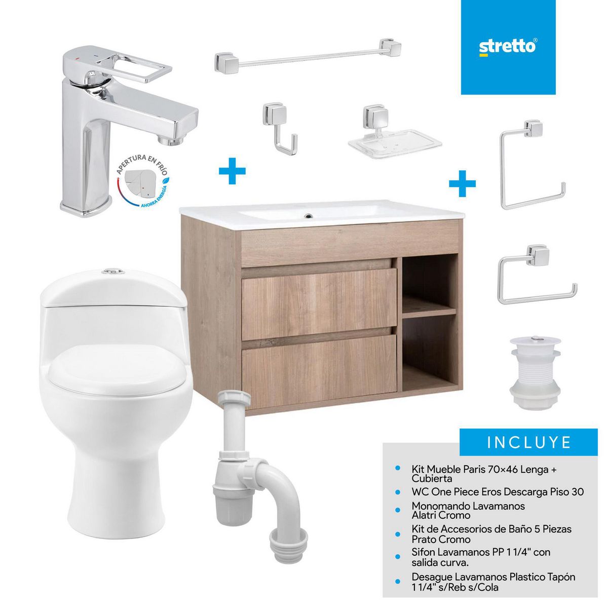 STRETTO - Sala de Baño 30,5 cm 4.8 l Paris 70 Lenga