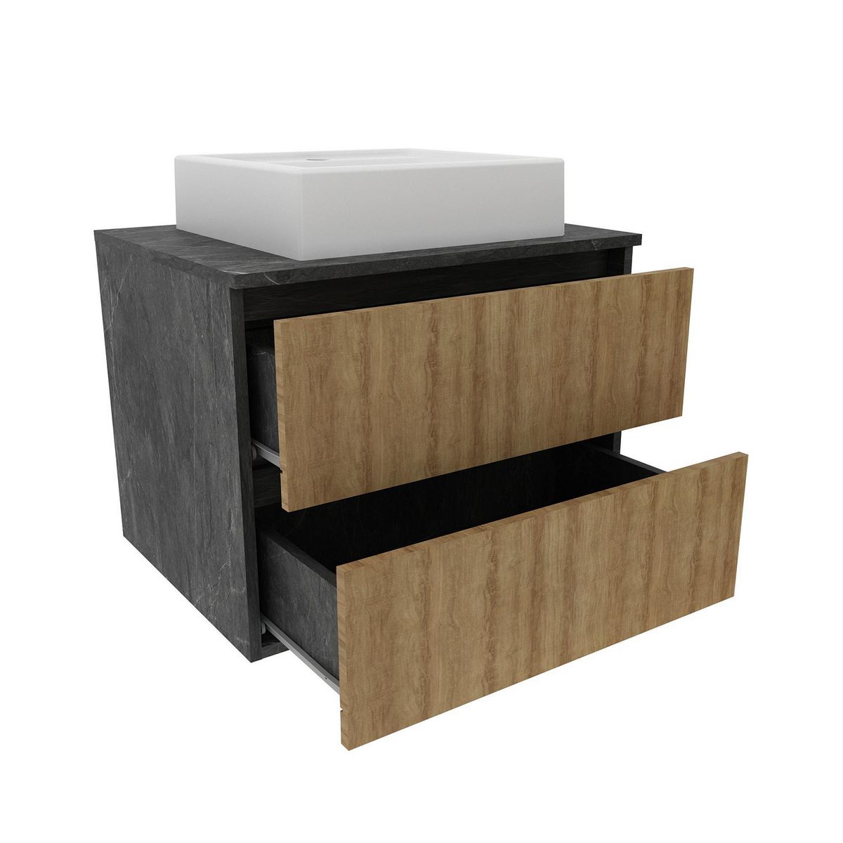 TECNOMOBILI - Mueble Baño Mármol Lunar/Almendra 60x45x46.9 cm