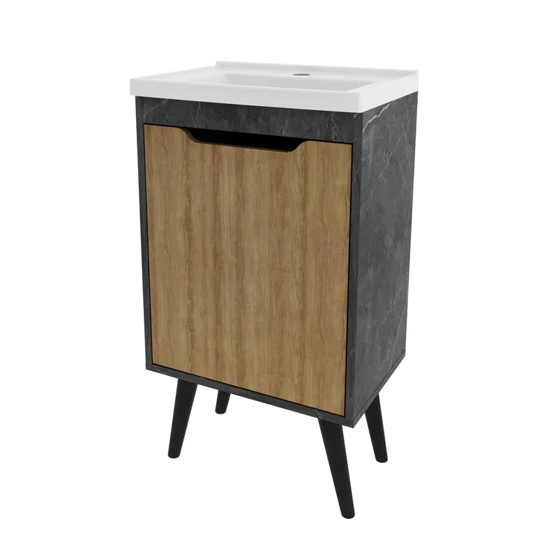 TECNOMOBILI - Mueble Baño Mármol Lunar/Almendra 44.4x78.5x30 cm