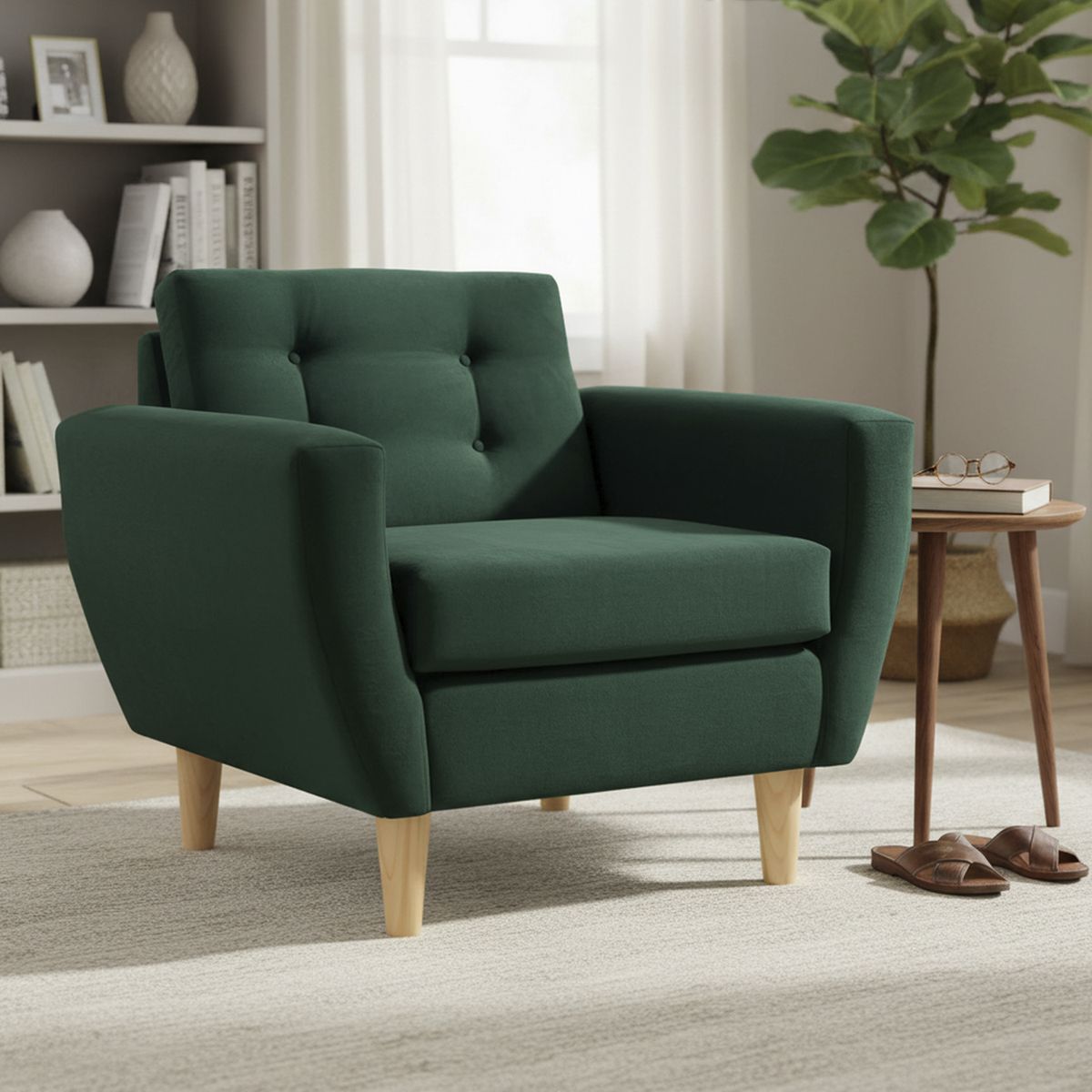 BODEVIR - Sillón 1 cuerpo BOTE 1C 95x80x83 cm Verde Botella