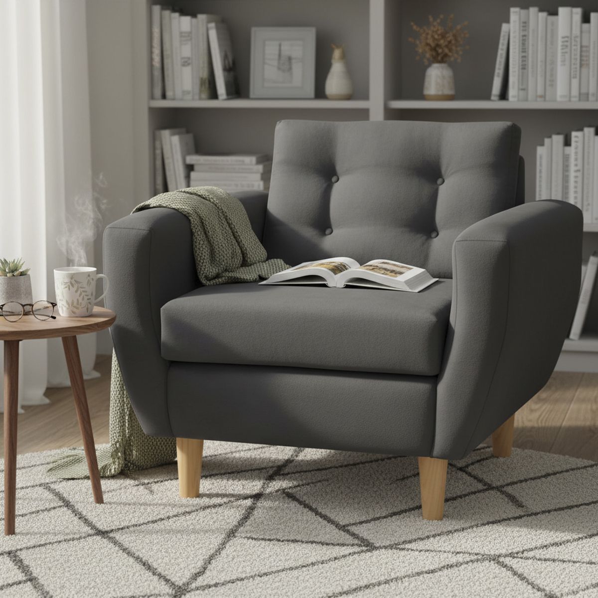 BODEVIR - Sillón 1 cuerpo BOTE 1C 95x80x83 cm Gris