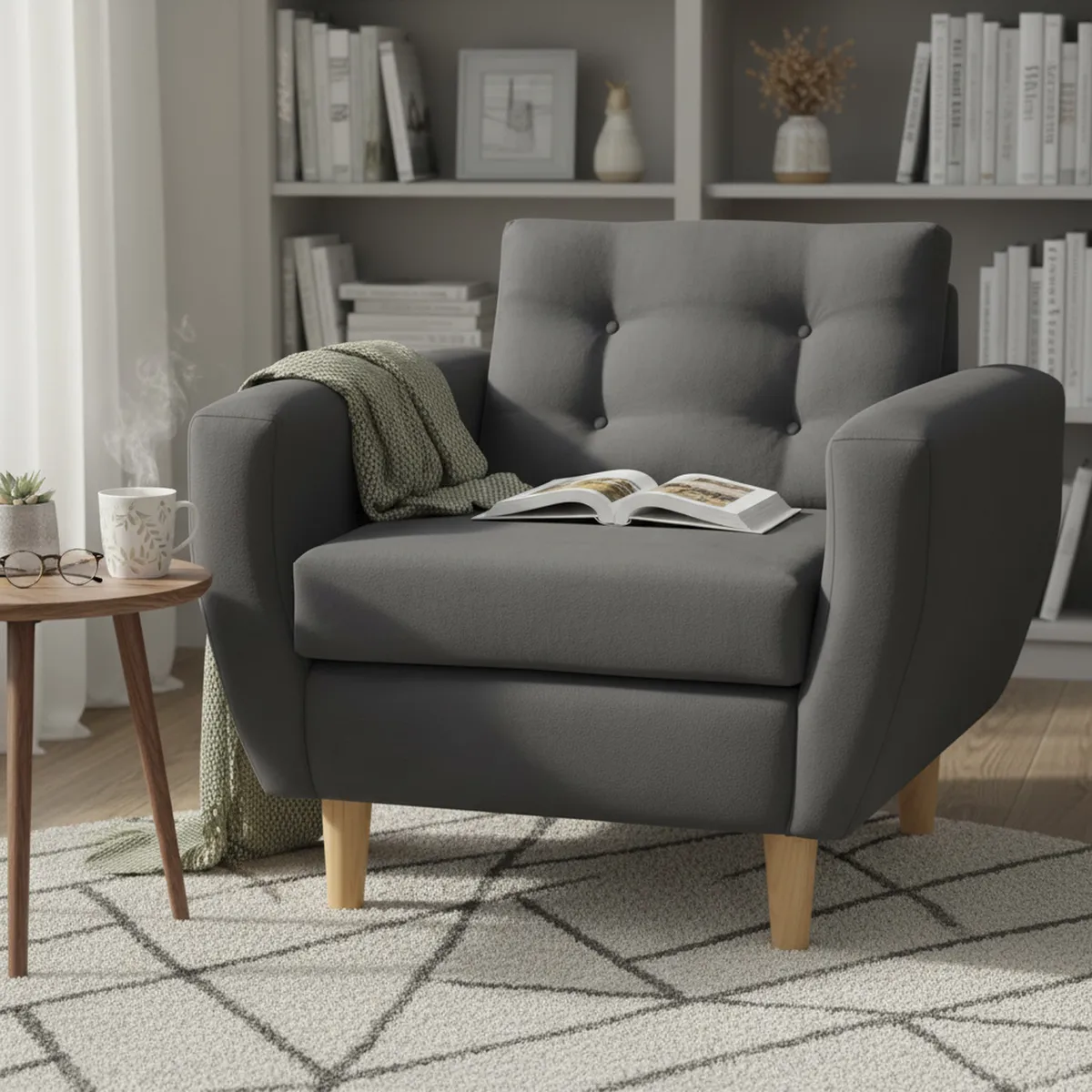 BODEVIR - Sillón 1 cuerpo BOTE 1C 95x80x83 cm Gris