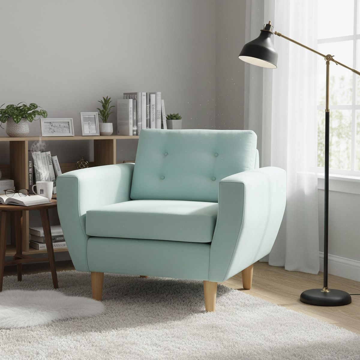 BODEVIR - Sillón 1 cuerpo BOTE 1C 95x80x83 cm Verde Agua