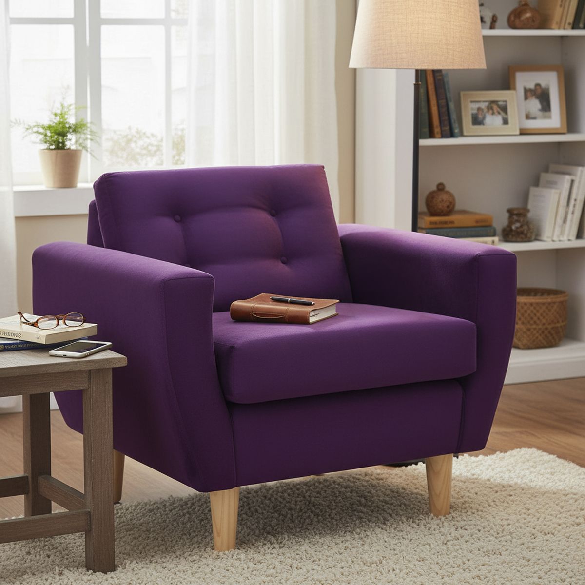 BODEVIR - Sillón 1 cuerpo BOTE 1C 95x80x83 cm Morado