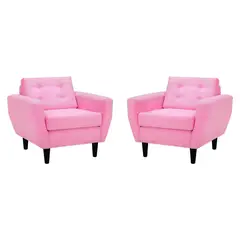BODEVIR - Set de 2 sillones 1 cuerpo BOTE 1C 95x80x83 cm Rosado