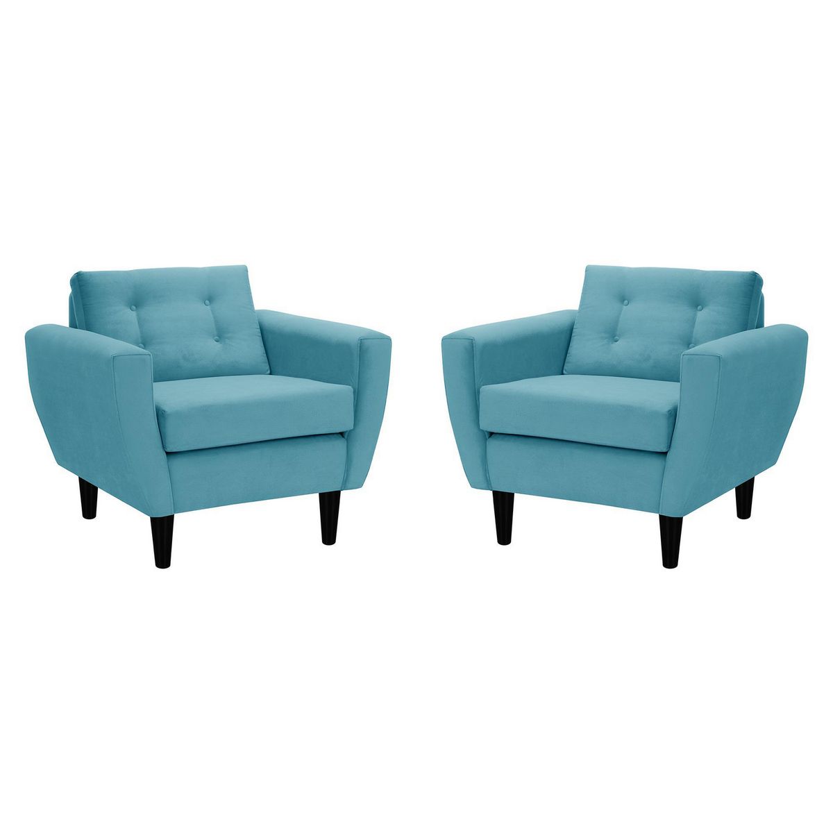 BODEVIR - Set de 2 sillones 1 cuerpo BOTE 1C 95x80x83 cm Turquesa